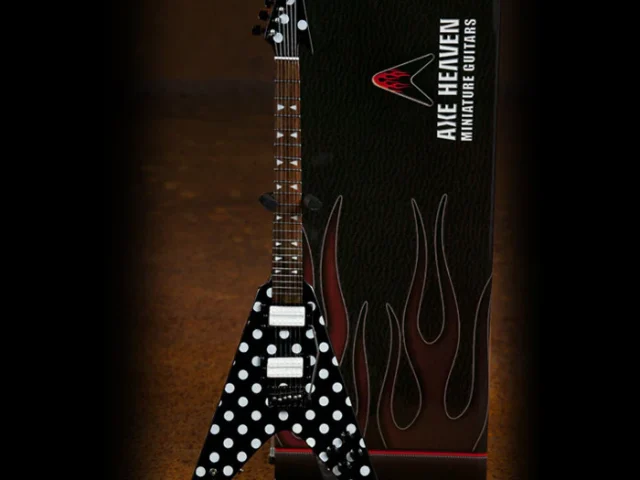 Randy Rhoads "Harpoon" Polka Dot V Miniature Guitar