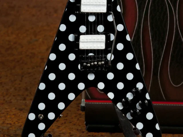 Randy Rhoads "Harpoon" Polka Dot V Miniature Guitar