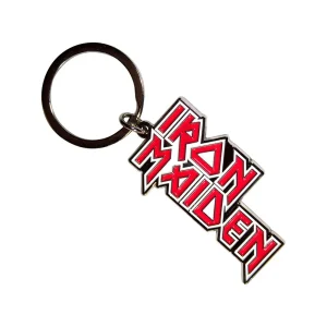 Llavero Iron Maiden - Logo rojo borde blanco