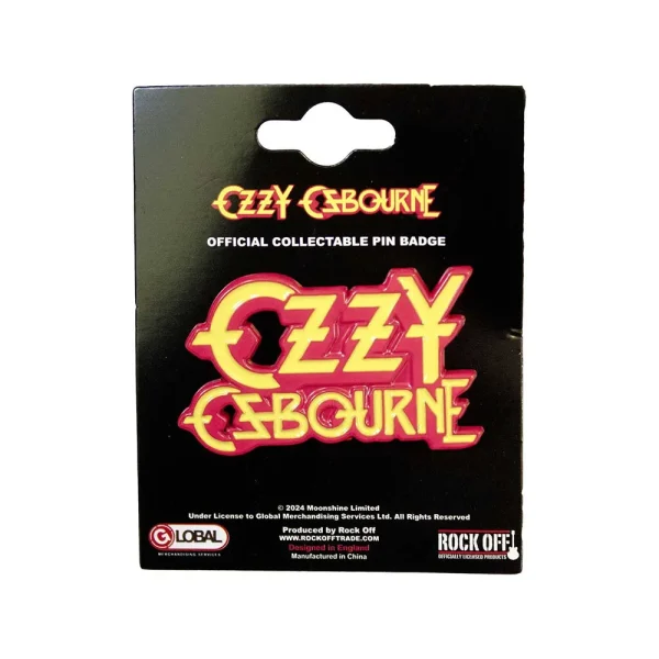 Pin Ozzy Osbourne - Logo amarillo borde rojo